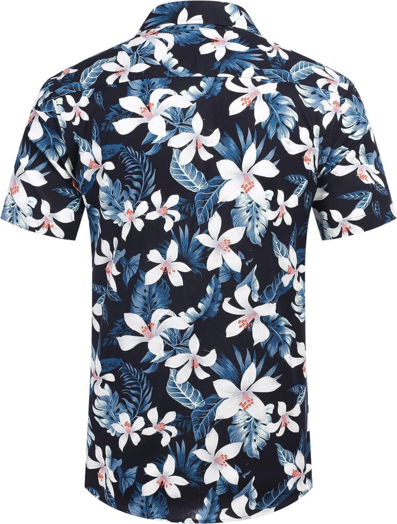 COOFANDY Mens Hawaiian Shirts Short Sleeve Casual Button Down Tropical Beach Shirt