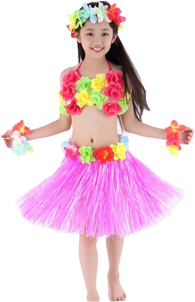 Fighting to Achieve Hawaiian Hula Dance Costume 5pcs for Girls…