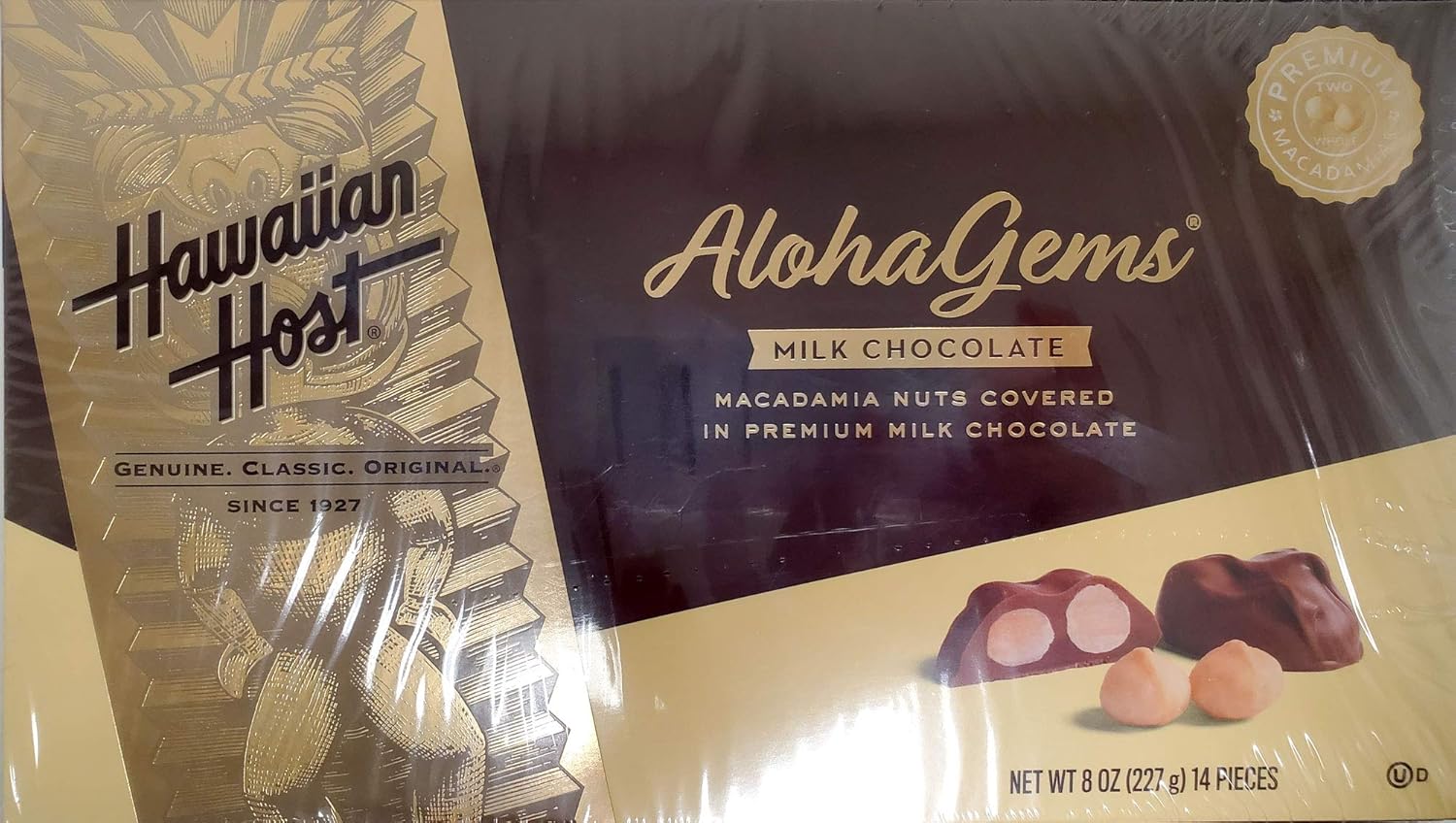 Hawaiian Host Aloha Gems Creamy Milk Chocolate Covered Premium Whole Macadamia Nuts - 8 oz, 14 pieces