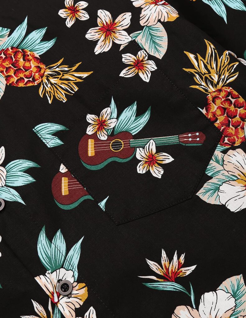 COOFANDY Men's Hawaiian Shirt Short Sleeve Casual Button Down Floral