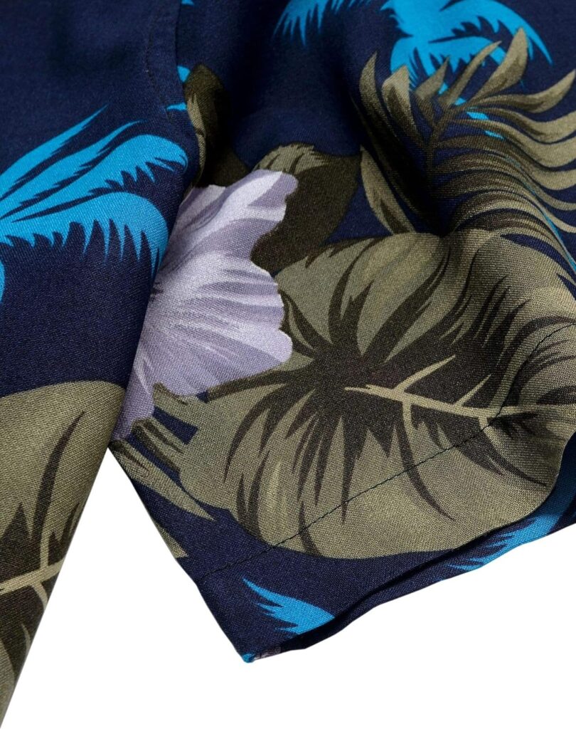 Alimens  Gentle Floral Short Sleeve Summer Beach Hawaiian Shirt for Men