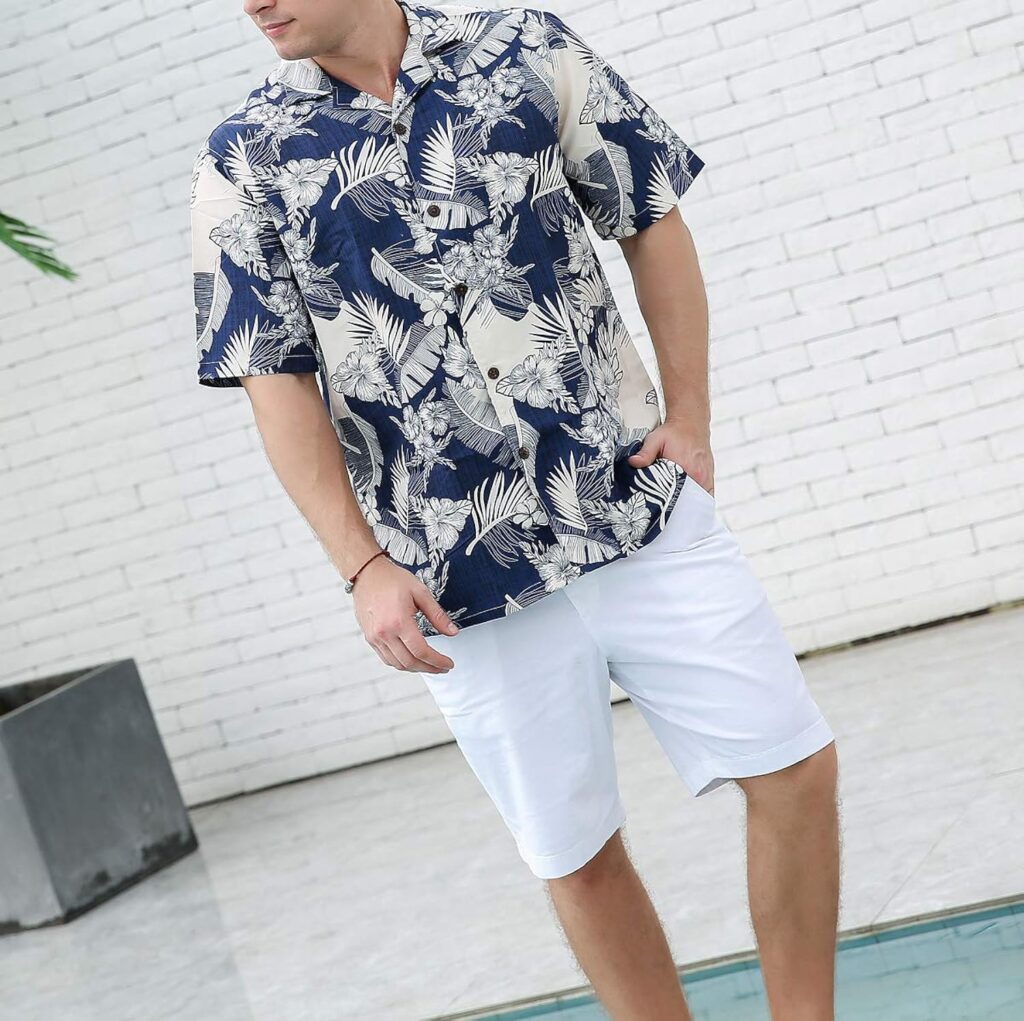 Year In Year Out Mens Hawaiian Shirt Regular Fit Hawaiian Shirts for Men with Quick to Dry Effect