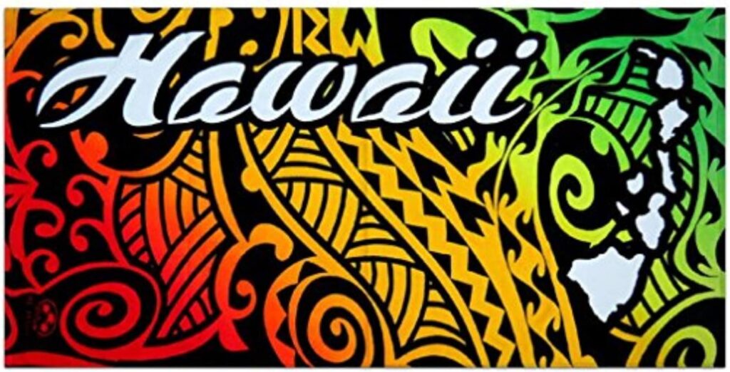 Hawaiian Tribal Tattoo Design Rainbow Beach Towel Review