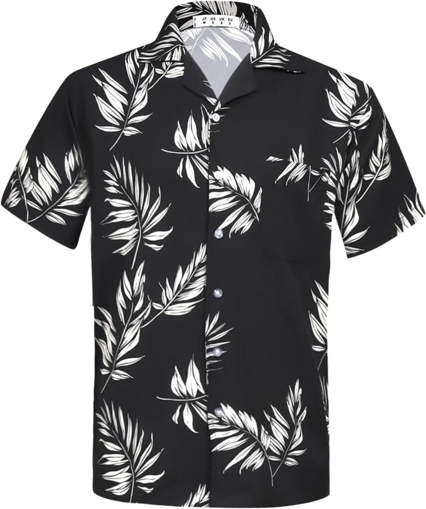 APTRO Mens Hawaiian Shirt Short Sleeve with Pocket Beach Shirt Button Down Wrinkle Free