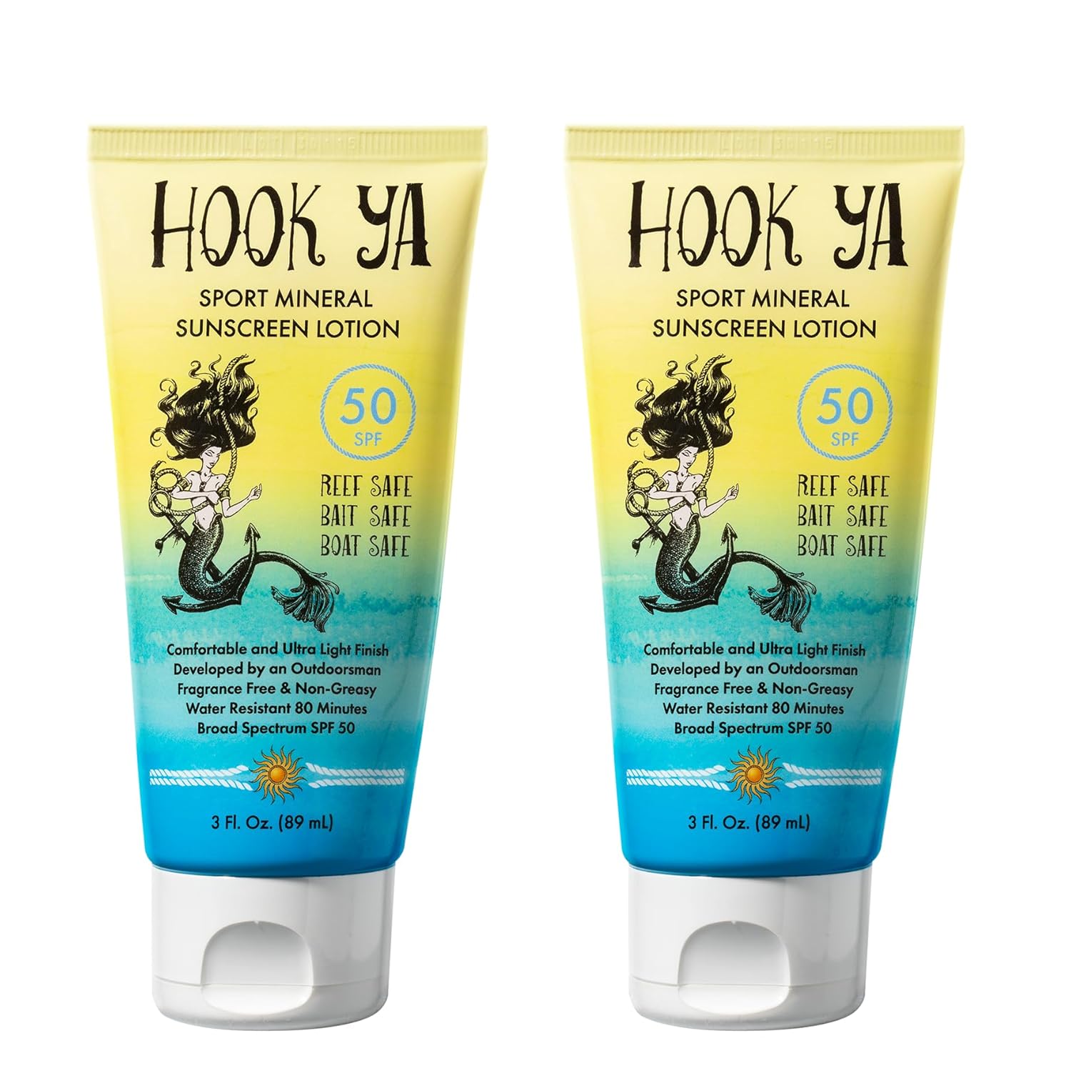 Hawaii Reef Compliant, Non-Nano Mineral Sunscreen 3oz Travel Size, (2) Pack 6oz Total, UVA/UVB Protection, Octinoxate  Oxybenzone Free, No Fragrance, Hawaii and Mexico Approved, Made in USA