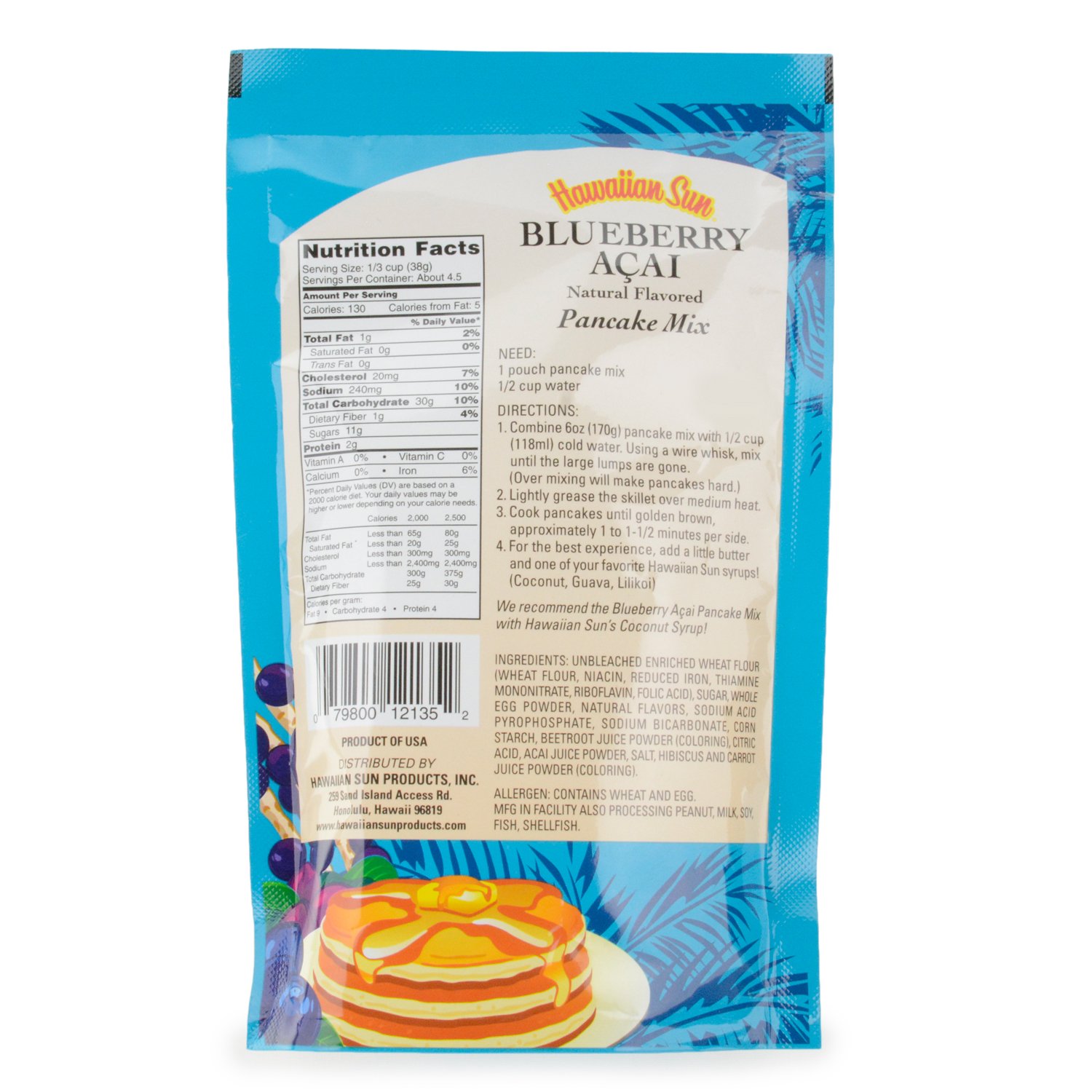 Banana Macadamia Nut Pancake Mix, 6 Ounce by Hawaiian Sun