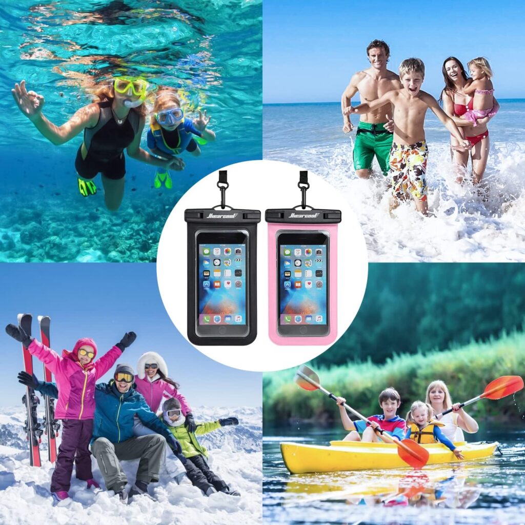 Hiearcool Waterproof Phone Pouch, Waterproof Phone Case for iPhone 16 15 14 13 Pro Max, IPX8 Cellphone Dry Bag Beach Cruise Ship Essentials 2Pack-8.3