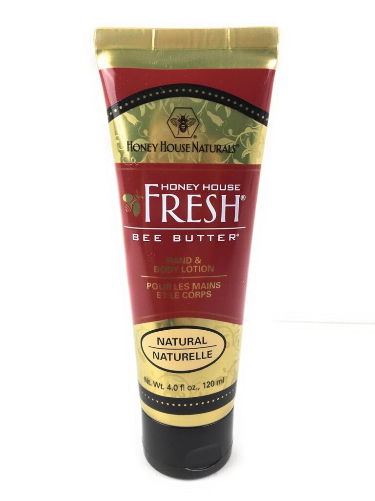 Honey House Naturals Bee Butter Cream – 4 Ounce Tube – All Natural Ultra Moisturizing Bee Butter Enhanced with Royal Jelly and Essential Oils – Made in USA (Hawaiian)