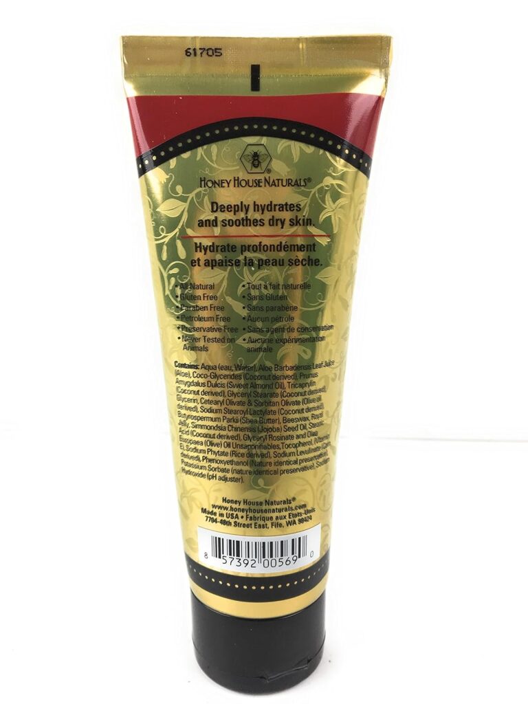 Honey House Naturals Bee Butter Cream – 4 Ounce Tube – All Natural Ultra Moisturizing Bee Butter Enhanced with Royal Jelly and Essential Oils – Made in USA (Hawaiian)