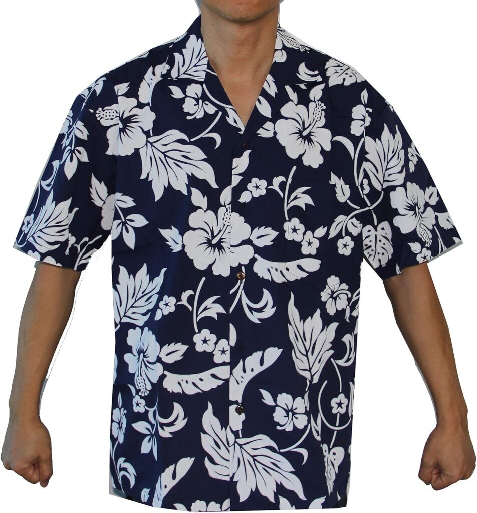 Made in Hawaii! Mens Hibiscus Flower Classic Hawaiian Shirts